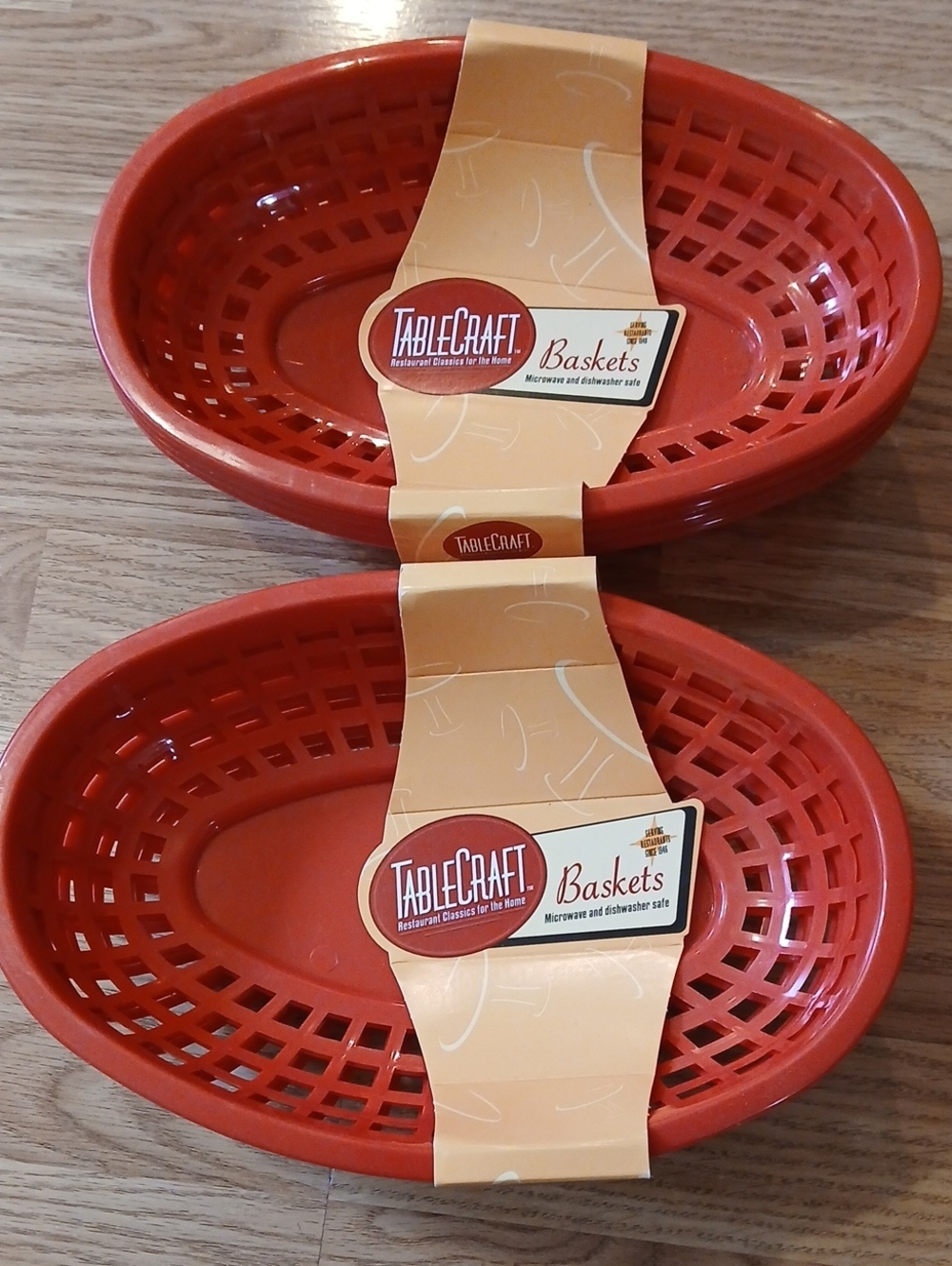 Lot Of 2 4-Pack Diner Style Serving Baskets Tablecraft